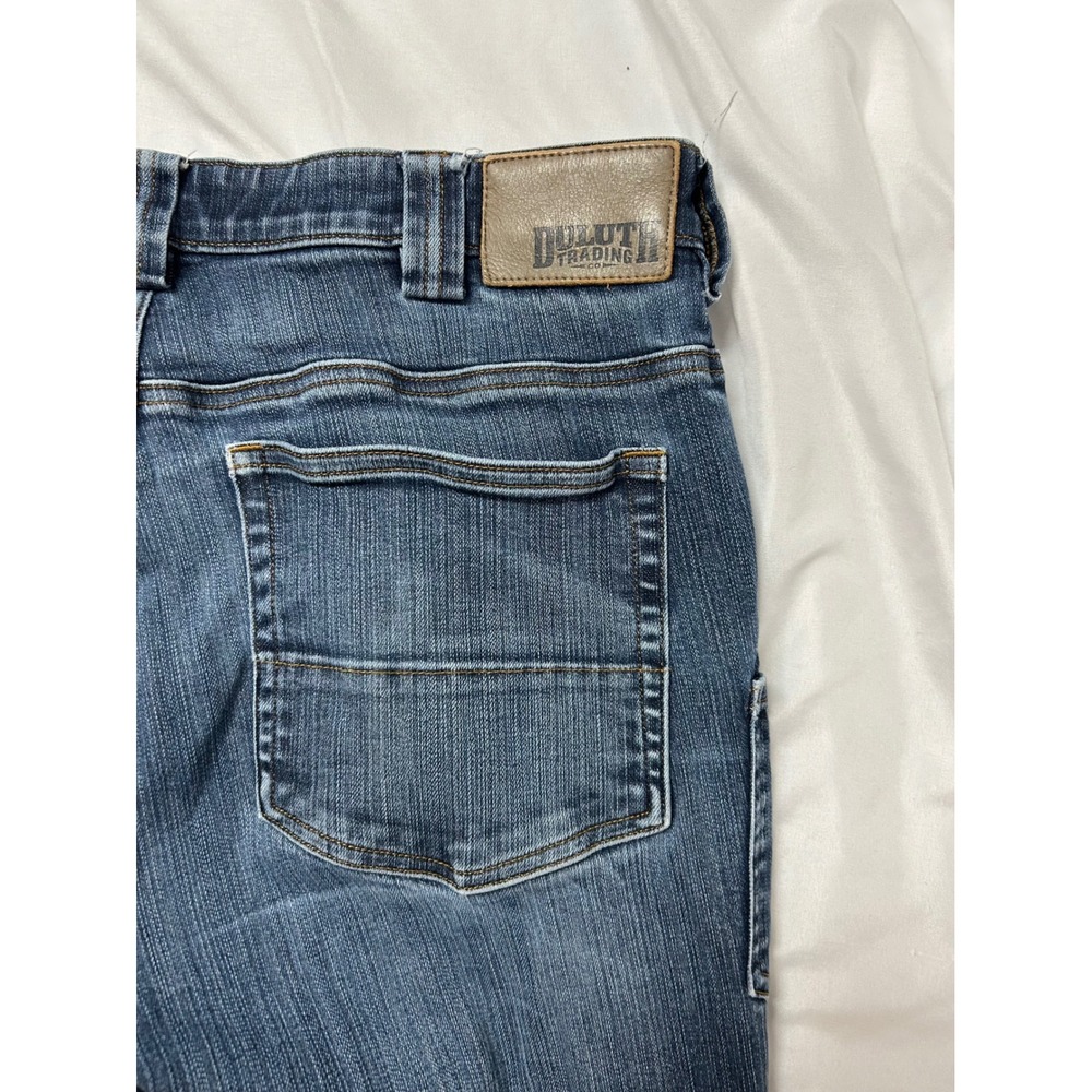 Duluth Trading Co Ballroom Double Flex Jeans Mens 36x28 Relaxed Fit Blue Denim - Picture 9 of 16